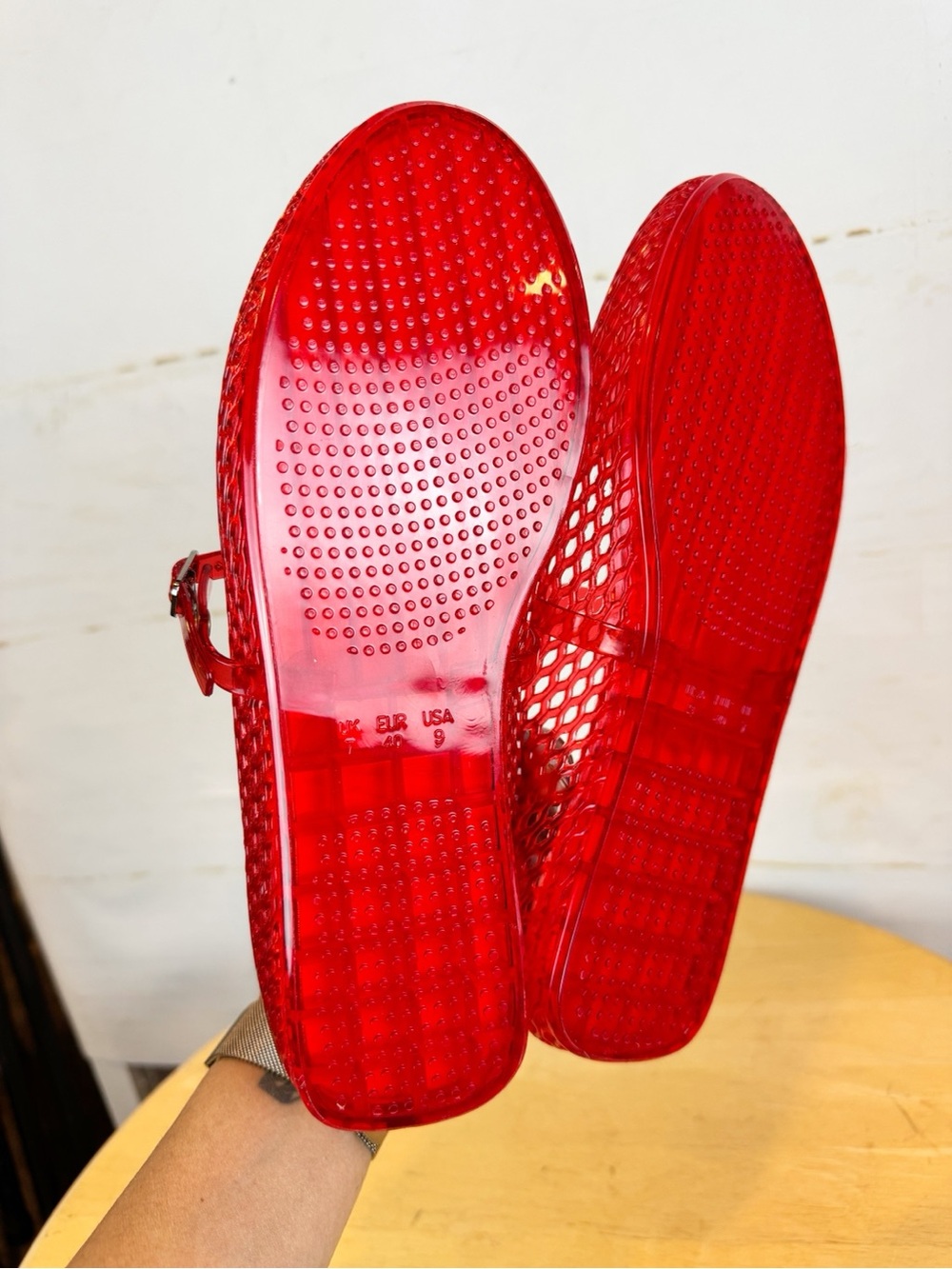 Intentionally Blank, Red Maryjane Jelly Shoes, 9 NWOT - Picture 11 of 12